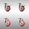Service Caster 4 Inch 316SS Red Polyurethane Wheel Swivel Top Plate Caster Lock Brakes, 2PK SCC-SS316TTL20S414-PPUB-RED-2-S-2 - alternate 1